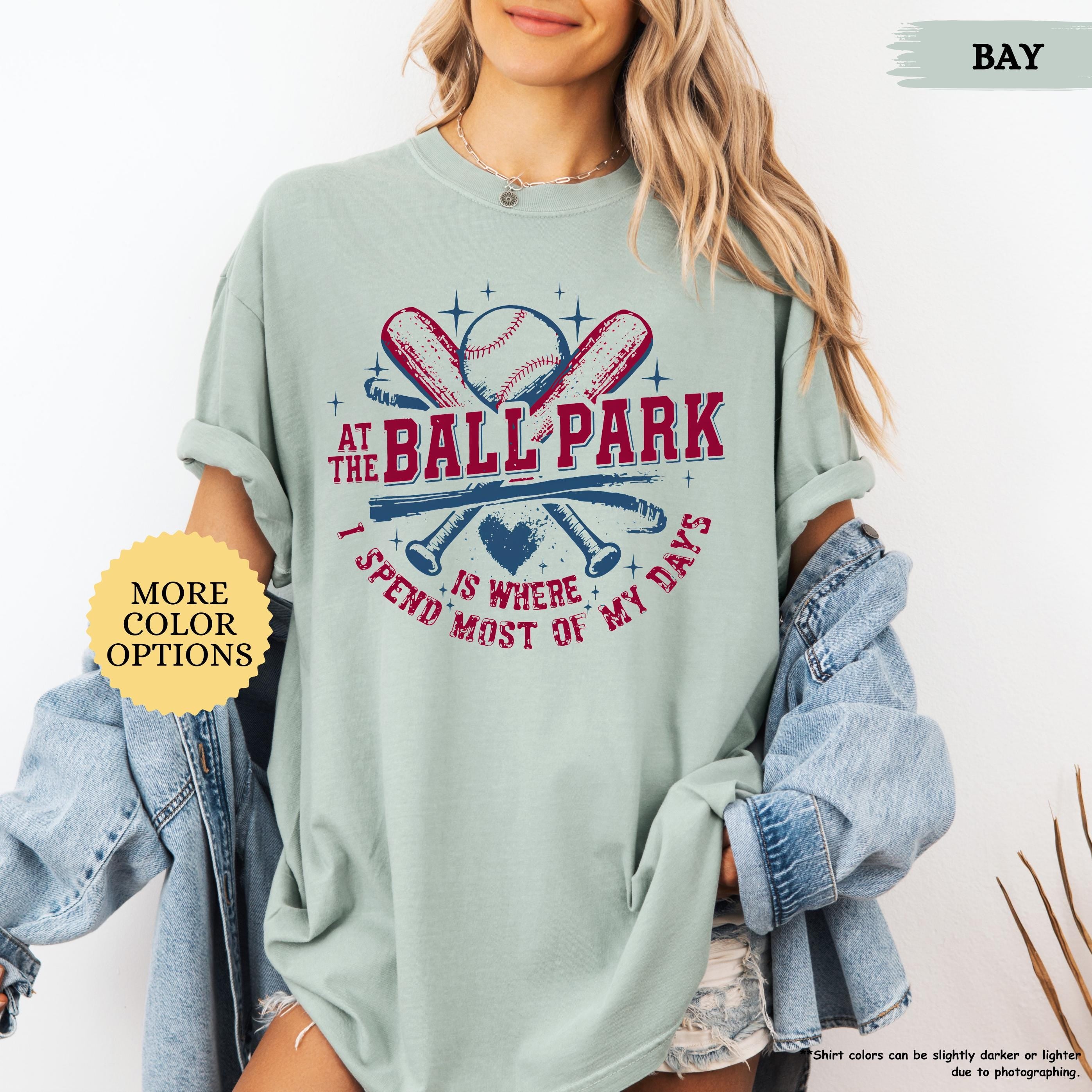 Comfort Colors® At The Ballpark Baseball Shirt,Retro Baseball Mom Gift,Baseball Season Tee,Funny Baseball Lover,Game Day Mom,School Team Tee