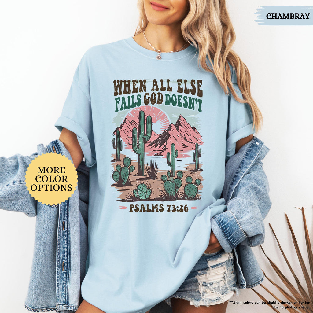 Comfort Colors® Boho Christian Shirt Woman, When All Else Fails, Bible Verse Shirt,Western Christian,Country Girl,Faith Based,Jesus Love Tee