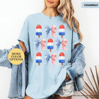 Comfort Colors® Patriotic Coquette Shirt, 4th Of July Gift, Sweet Land of Liberty Tee, USA Ice-Cream, American Girl, Mom Patriotic, USA Flag