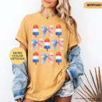 Comfort Colors® Patriotic Coquette Shirt, 4th Of July Gift, Sweet Land of Liberty Tee, USA Ice-Cream, American Girl, Mom Patriotic, USA Flag