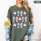 Comfort Colors® Patriotic Coquette Shirt, 4th Of July Gift, Sweet Land of Liberty Tee, USA Ice-Cream, American Girl, Mom Patriotic, USA Flag