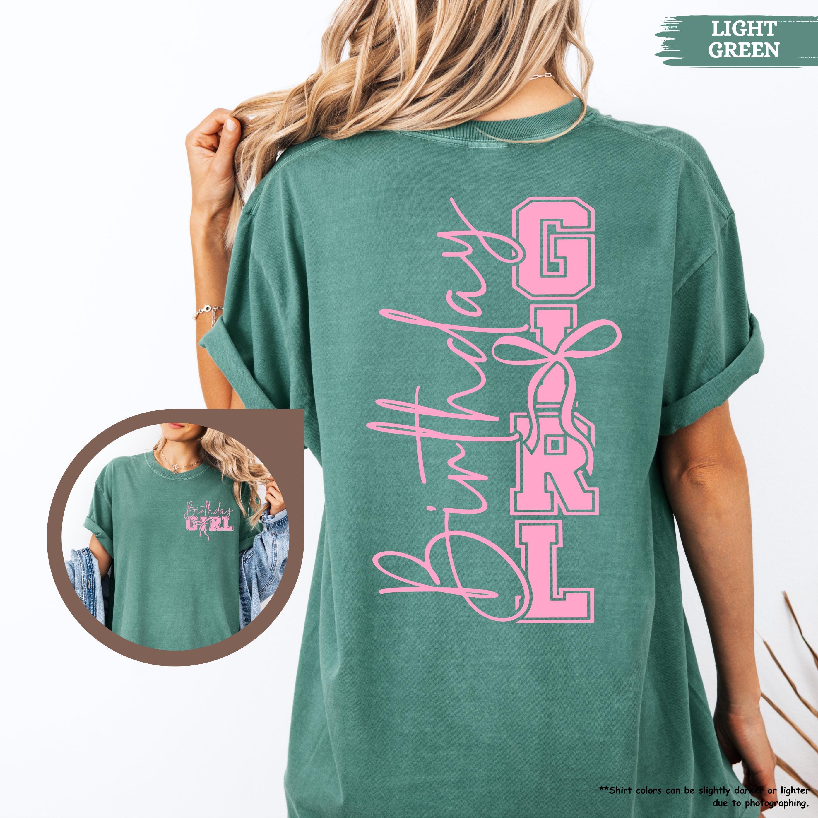 Comfort Colors® Birthday Girl Shirt, Birthday Girl Coquette Gift, Girls Birthday Party, Happy Birthday Crew, Birthday Trip, Front Back Tee