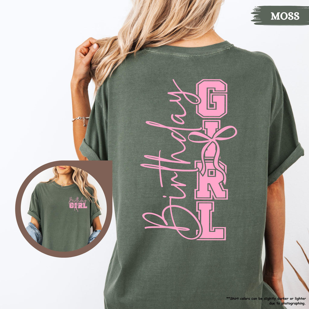 Comfort Colors® Birthday Girl Shirt, Birthday Girl Coquette Gift, Girls Birthday Party, Happy Birthday Crew, Birthday Trip, Front Back Tee