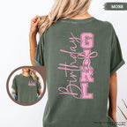 Comfort Colors® Birthday Girl Shirt, Birthday Girl Coquette Gift, Girls Birthday Party, Happy Birthday Crew, Birthday Trip, Front Back Tee