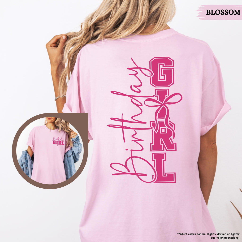 Comfort Colors® Birthday Girl Shirt, Birthday Girl Coquette Gift, Girls Birthday Party, Happy Birthday Crew, Birthday Trip, Front Back Tee