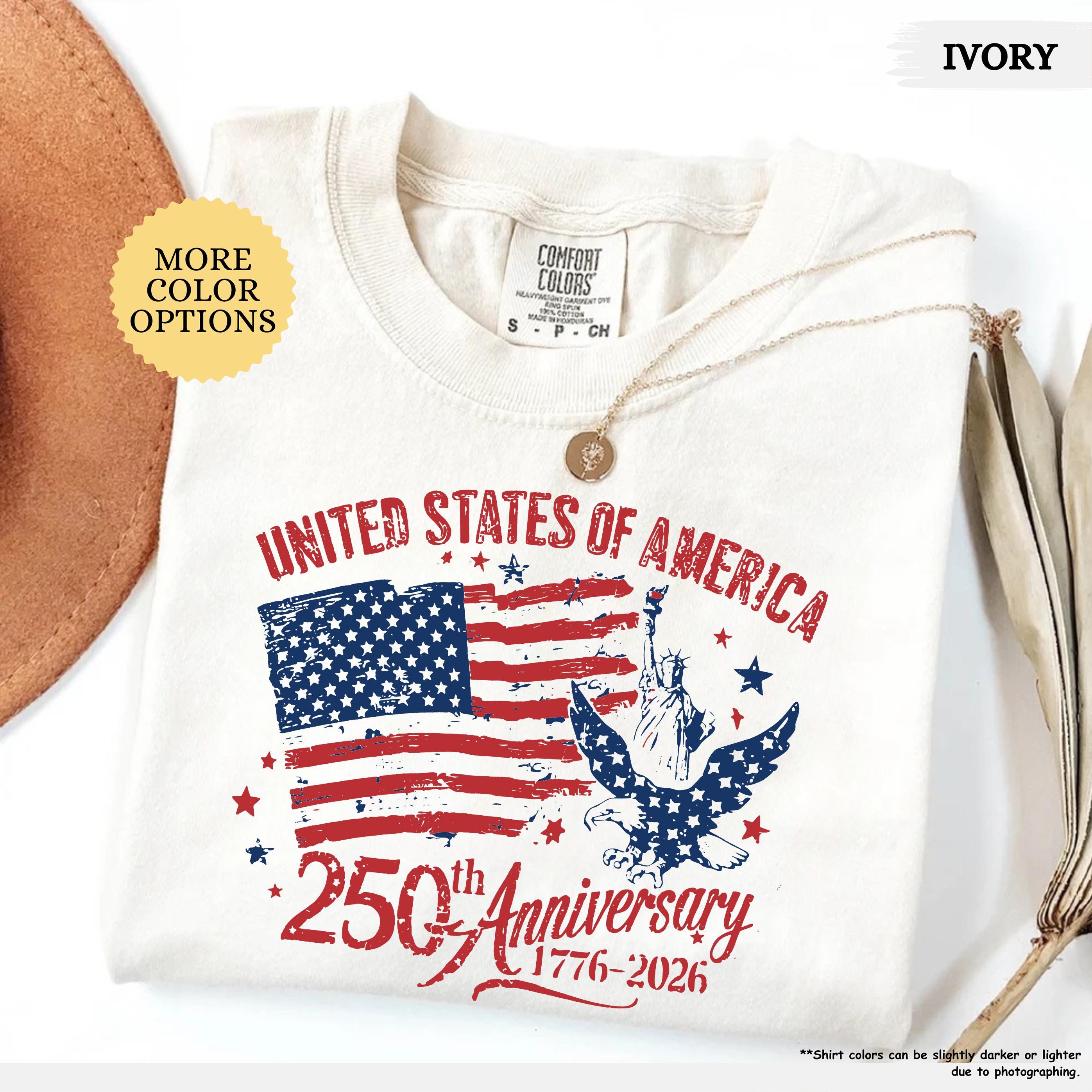 Comfort Colors® America 250th Anniversary Shirt, Patriotic Eagle Tee, Distressed 4th Of July Shirt, American Flag Shirt, Patriotic Gifts