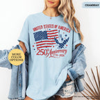 Comfort Colors® America 250th Anniversary Shirt, Patriotic Eagle Tee, Distressed 4th Of July Shirt, American Flag Shirt, Patriotic Gifts