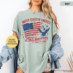 Comfort Colors® America 250th Anniversary Shirt, Patriotic Eagle Tee, Distressed 4th Of July Shirt, American Flag Shirt, Patriotic Gifts