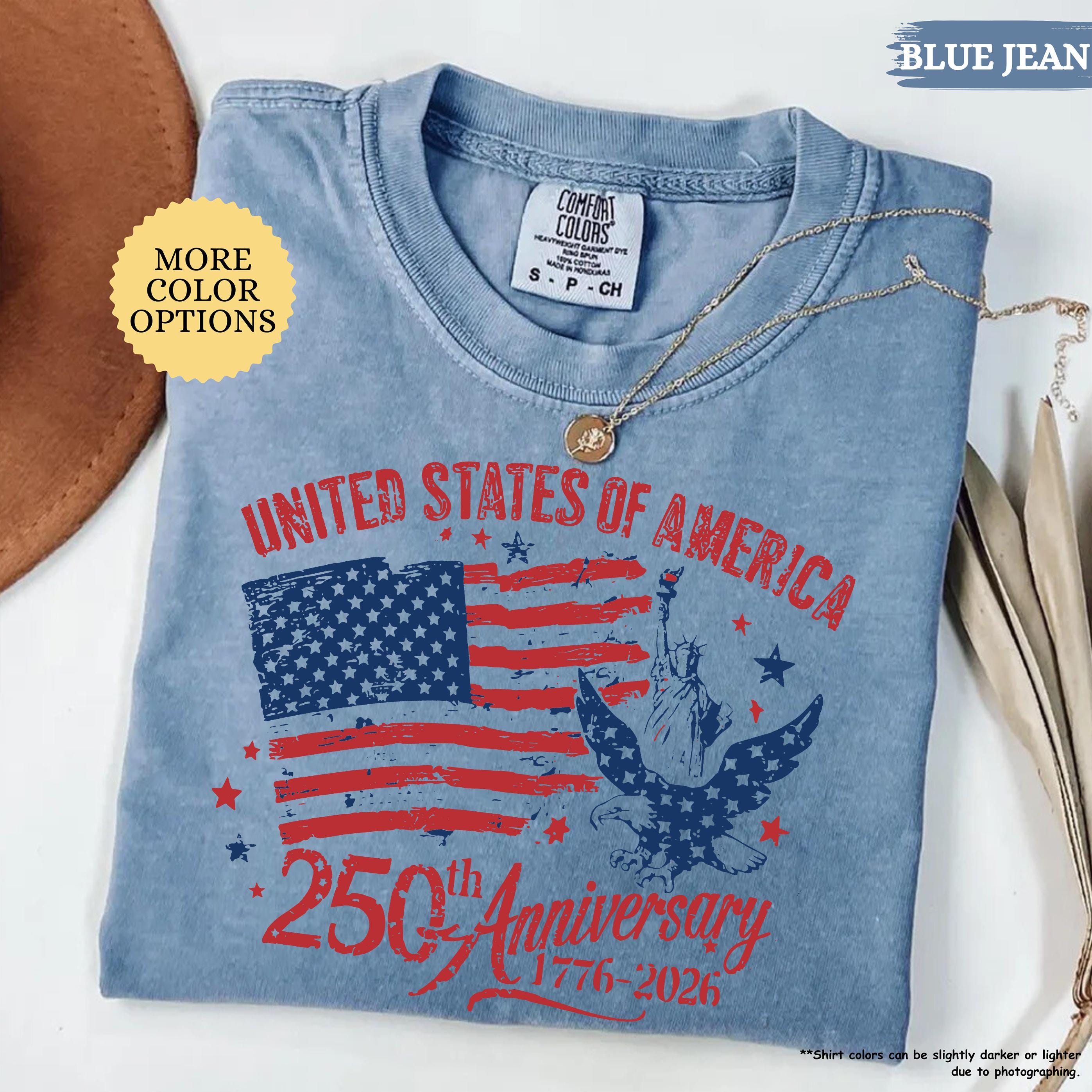 Comfort Colors® America 250th Anniversary Shirt, Patriotic Eagle Tee, Distressed 4th Of July Shirt, American Flag Shirt, Patriotic Gifts
