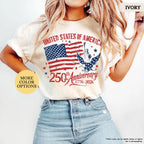 Comfort Colors® America 250th Anniversary Shirt, Patriotic Eagle Tee, Distressed 4th Of July Shirt, American Flag Shirt, Patriotic Gifts