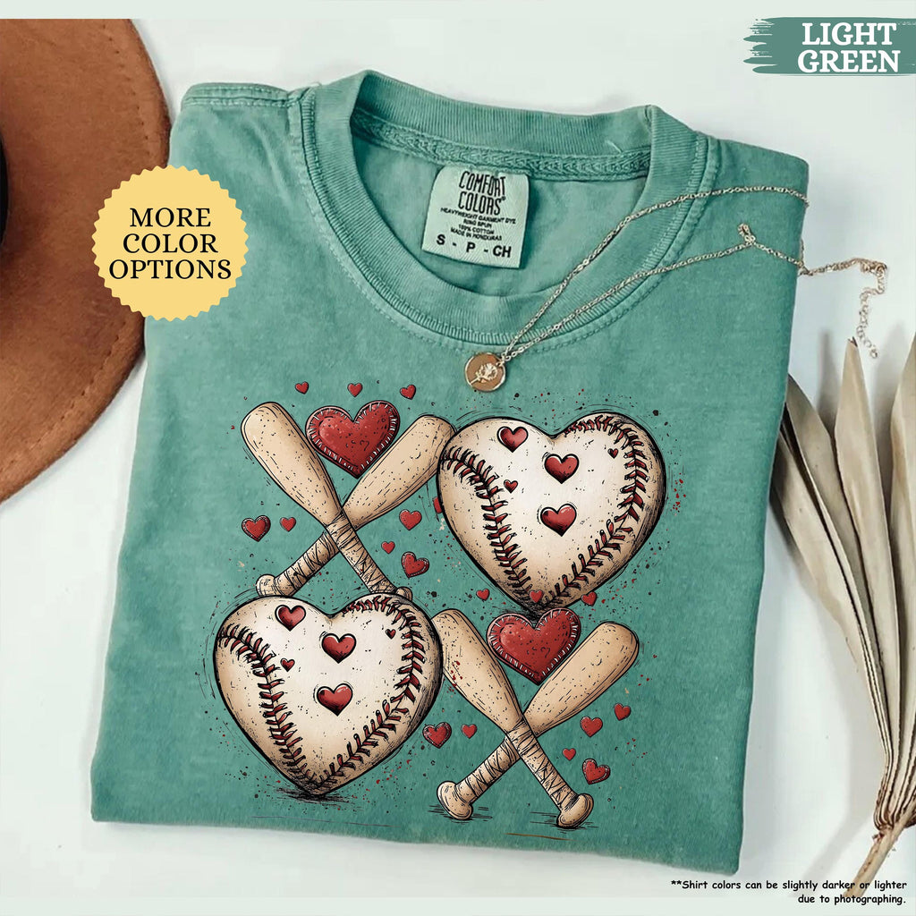 Comfort Colors® Baseball Valentines Day Shirt, Baseball XOXO Shirt, Baseball Lover Tee, Baseball Valentine Gifts, Baseball Mom, Baseball Tee