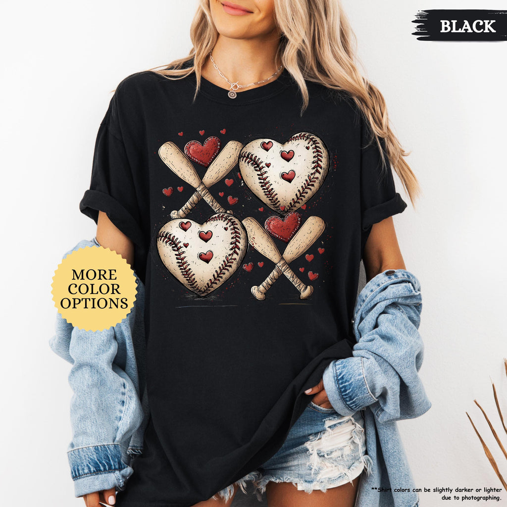 Comfort Colors® Baseball Valentines Day Shirt, Baseball XOXO Shirt, Baseball Lover Tee, Baseball Valentine Gifts, Baseball Mom, Baseball Tee