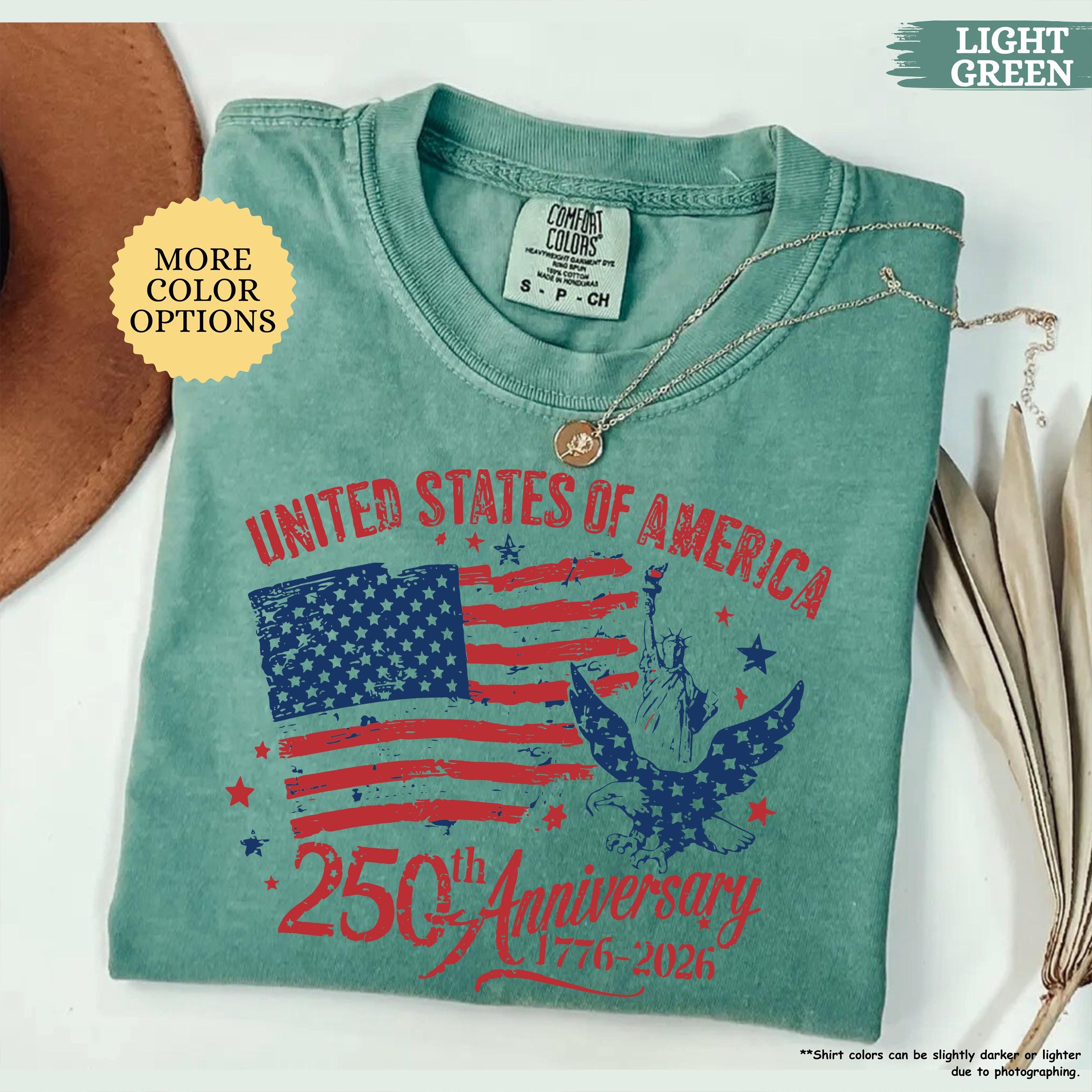 Comfort Colors® America 250th Anniversary Shirt, Patriotic Eagle Tee, Distressed 4th Of July Shirt, American Flag Shirt, Patriotic Gifts