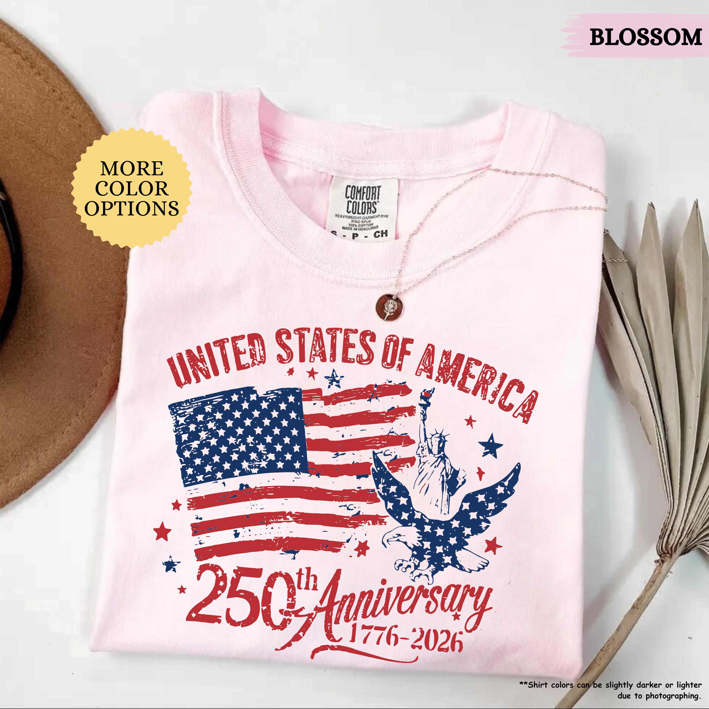 Comfort Colors® America 250th Anniversary Shirt, Patriotic Eagle Tee, Distressed 4th Of July Shirt, American Flag Shirt, Patriotic Gifts