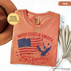 Comfort Colors® America 250th Anniversary Shirt, Patriotic Eagle Tee, Distressed 4th Of July Shirt, American Flag Shirt, Patriotic Gifts