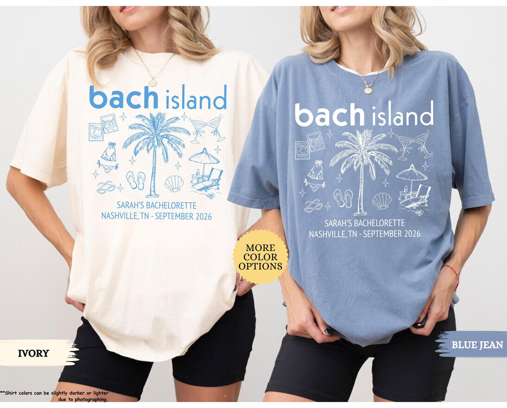 Comfort Colors® Bach Island Shirt, Custom Beach Bachelorette Tee, Coastal Bachelorette Gifts, Island Bridal Party, Beach Themed Bachelorette