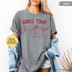 Comfort Colors® Custom Girls Trip Shirt, Girls Trip Cat Shirt, Custom Location Tee, Girls Vacation Shirt, Bachelorette Trip, Girls Travel
