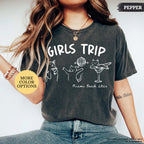 Comfort Colors® Custom Girls Trip Shirt, Girls Trip Cat Shirt, Custom Location Tee, Girls Vacation Shirt, Bachelorette Trip, Girls Travel