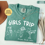 Comfort Colors® Custom Girls Trip Shirt, Girls Trip Cat Shirt, Custom Location Tee, Girls Vacation Shirt, Bachelorette Trip, Girls Travel