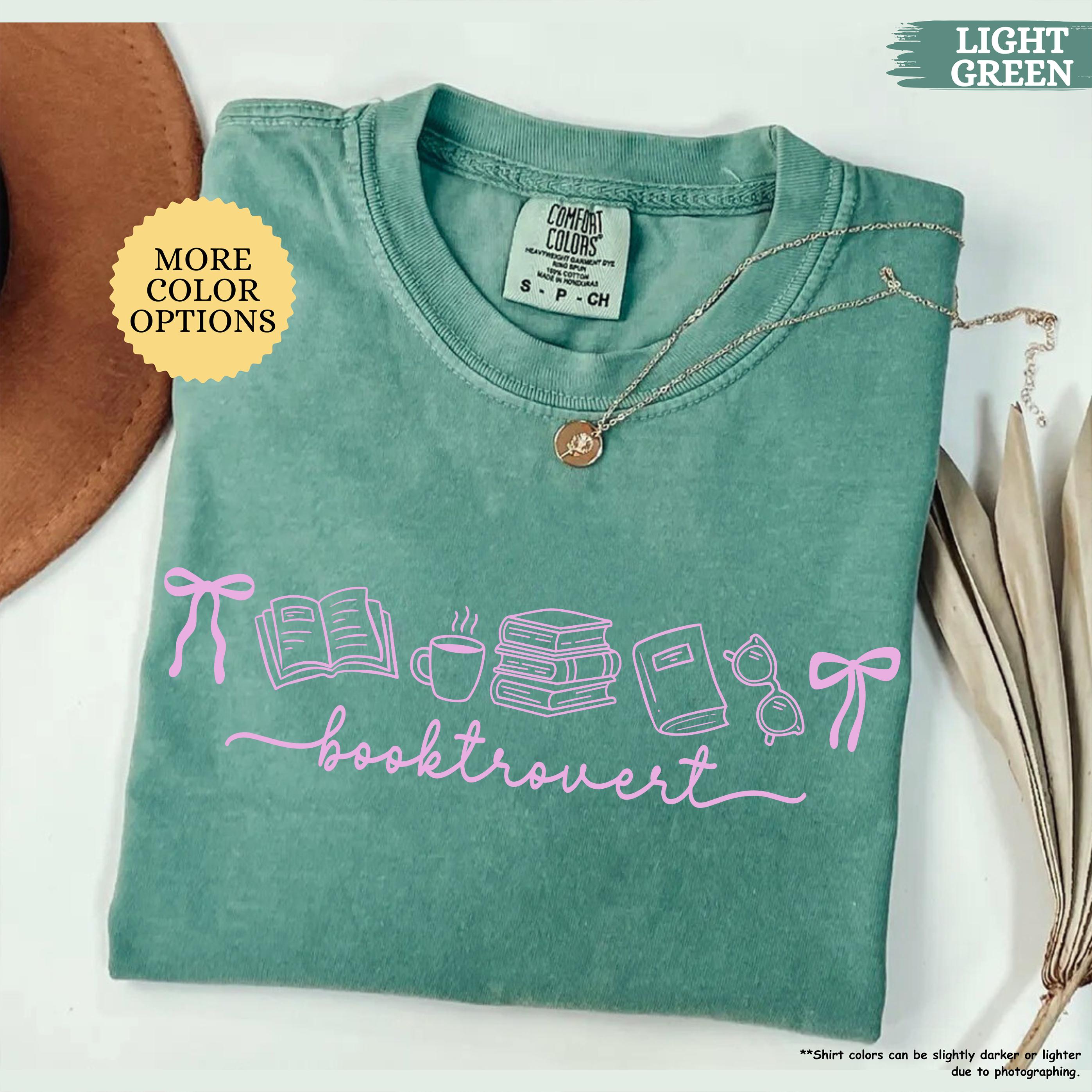 Comfort Colors® Booktrovert Coquette Shirt, Book Lover Gift, Bookish Shirt, Books And Coffee Shirt, Girly Book, Book Club Shirt, Reading Tee