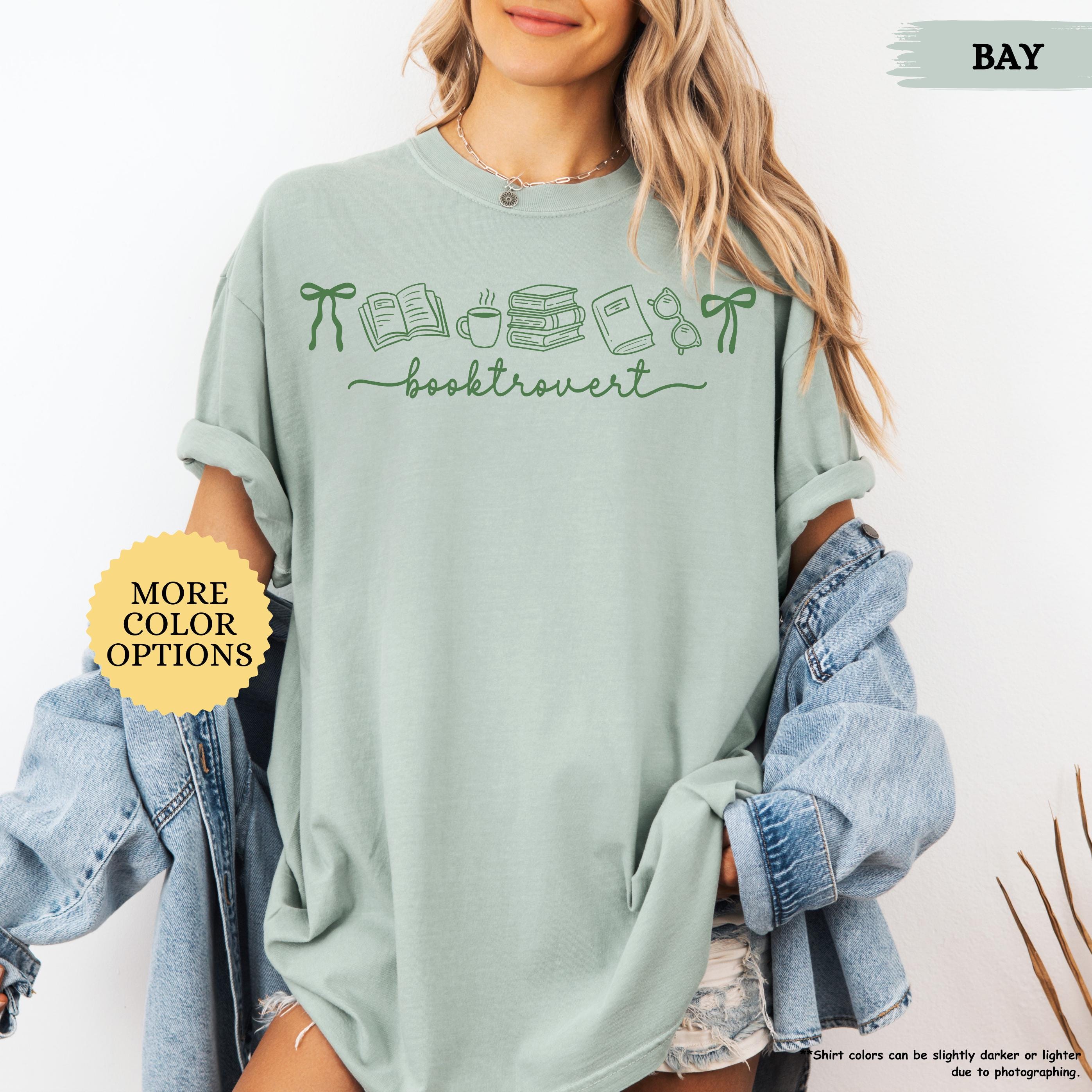 Comfort Colors® Booktrovert Coquette Shirt, Book Lover Gift, Bookish Shirt, Books And Coffee Shirt, Girly Book, Book Club Shirt, Reading Tee