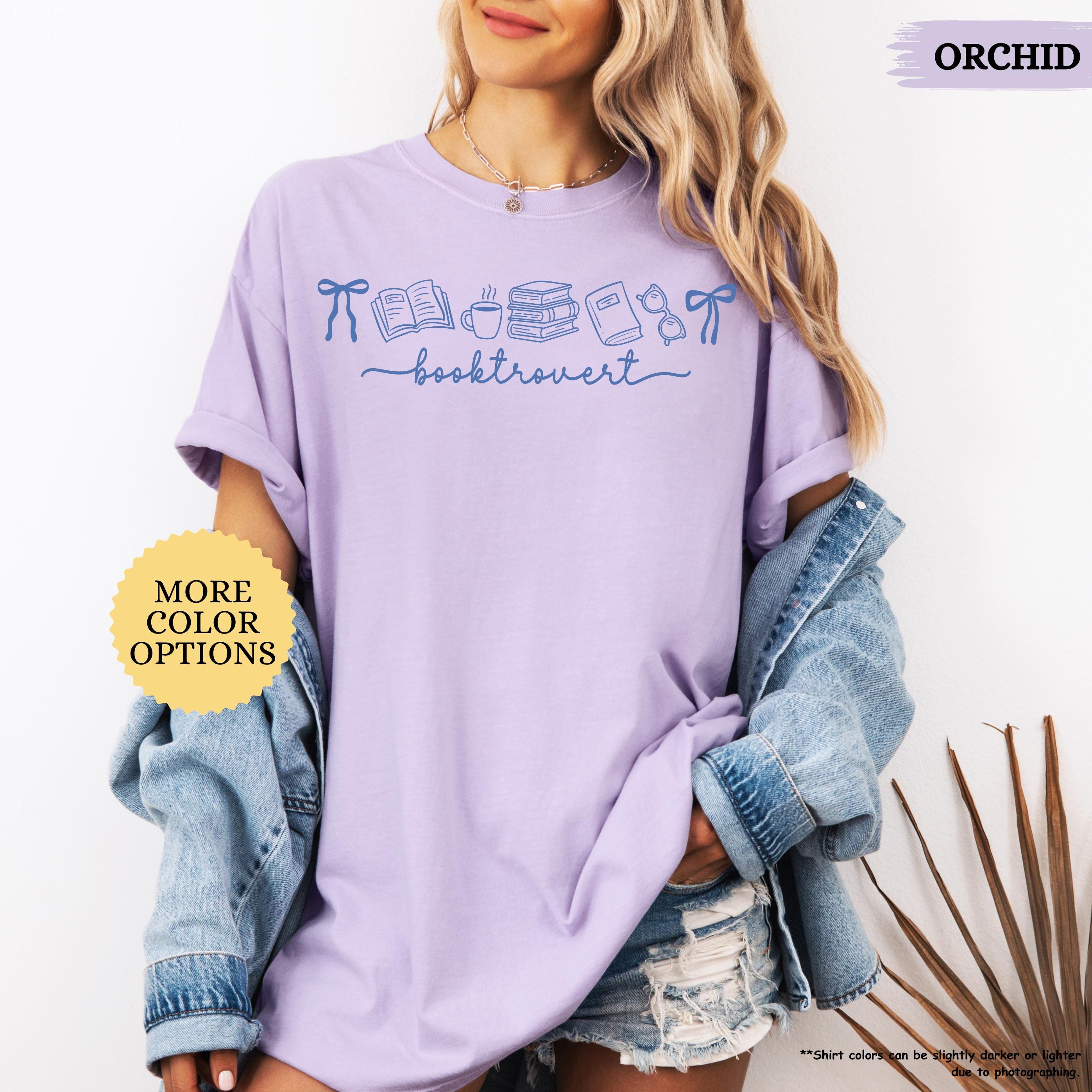 Comfort Colors® Booktrovert Coquette Shirt, Book Lover Gift, Bookish Shirt, Books And Coffee Shirt, Girly Book, Book Club Shirt, Reading Tee