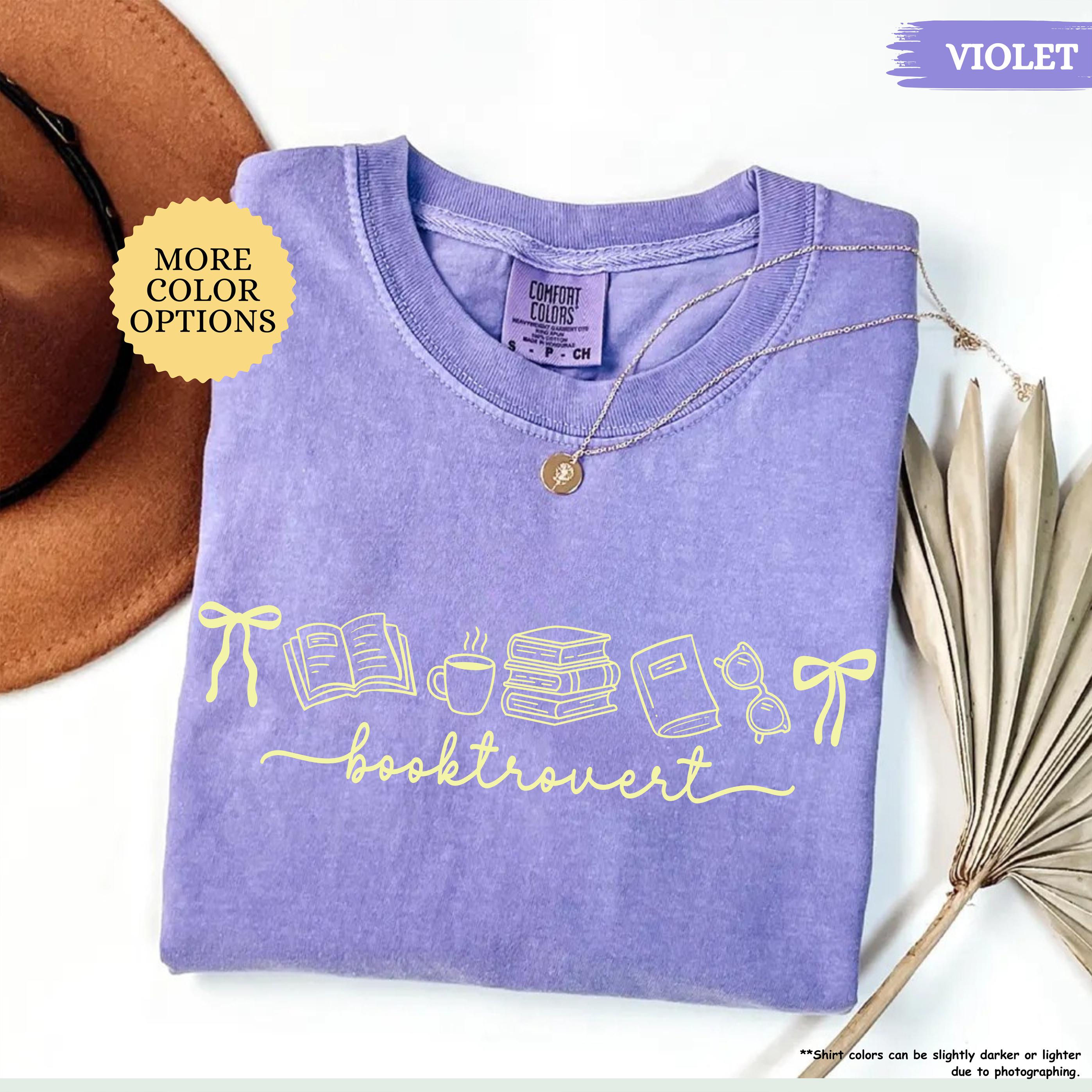 Comfort Colors® Booktrovert Coquette Shirt, Book Lover Gift, Bookish Shirt, Books And Coffee Shirt, Girly Book, Book Club Shirt, Reading Tee