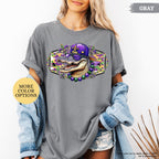 Comfort Colors® Alligator Mardi Gras Shirt, Womens Mardi Gras Shirt, Fat Tuesday Shirt, Mardi Gras Carnival, Fleur De Lis Tee, Festival Tee