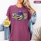 Comfort Colors® Alligator Mardi Gras Shirt, Womens Mardi Gras Shirt, Fat Tuesday Shirt, Mardi Gras Carnival, Fleur De Lis Tee, Festival Tee