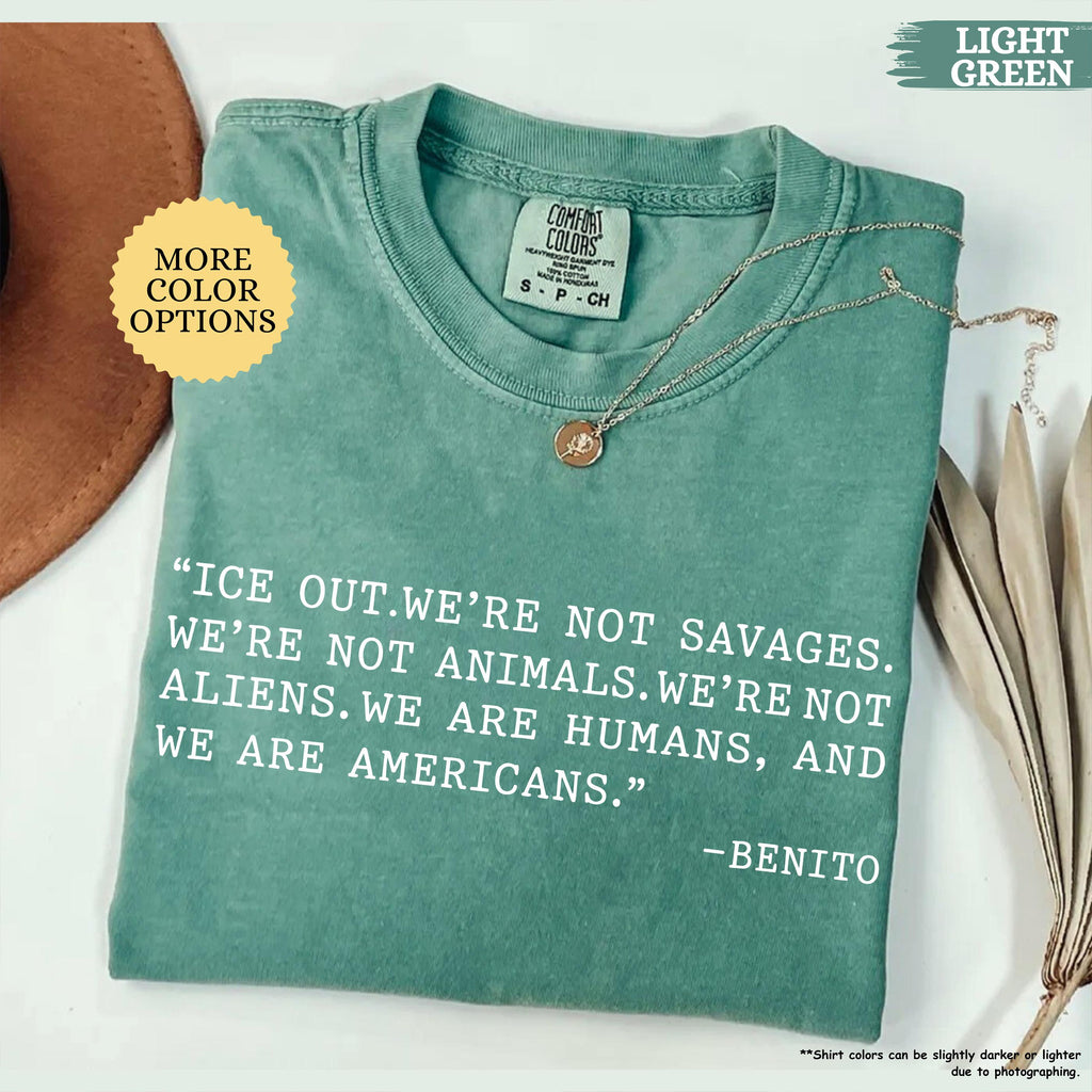 Comfort Colors® Bad Bunny Ice Out Shirt, Grammy Speech Tee, Anti ICE Shirt, We Are Humans Tshirt, Abolish ICE Shirt, Social Justice Tee