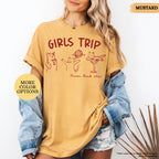 Comfort Colors® Custom Girls Trip Shirt, Girls Trip Cat Shirt, Custom Location Tee, Girls Vacation Shirt, Bachelorette Trip, Girls Travel