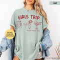 Comfort Colors® Custom Girls Trip Shirt, Girls Trip Cat Shirt, Custom Location Tee, Girls Vacation Shirt, Bachelorette Trip, Girls Travel