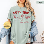 Comfort Colors® Custom Girls Trip Shirt, Girls Trip Cat Shirt, Custom Location Tee, Girls Vacation Shirt, Bachelorette Trip, Girls Travel