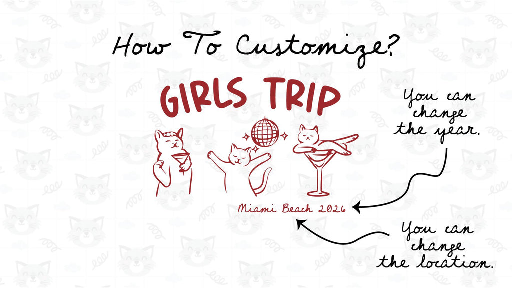 Comfort Colors® Custom Girls Trip Shirt, Girls Trip Cat Shirt, Custom Location Tee, Girls Vacation Shirt, Bachelorette Trip, Girls Travel