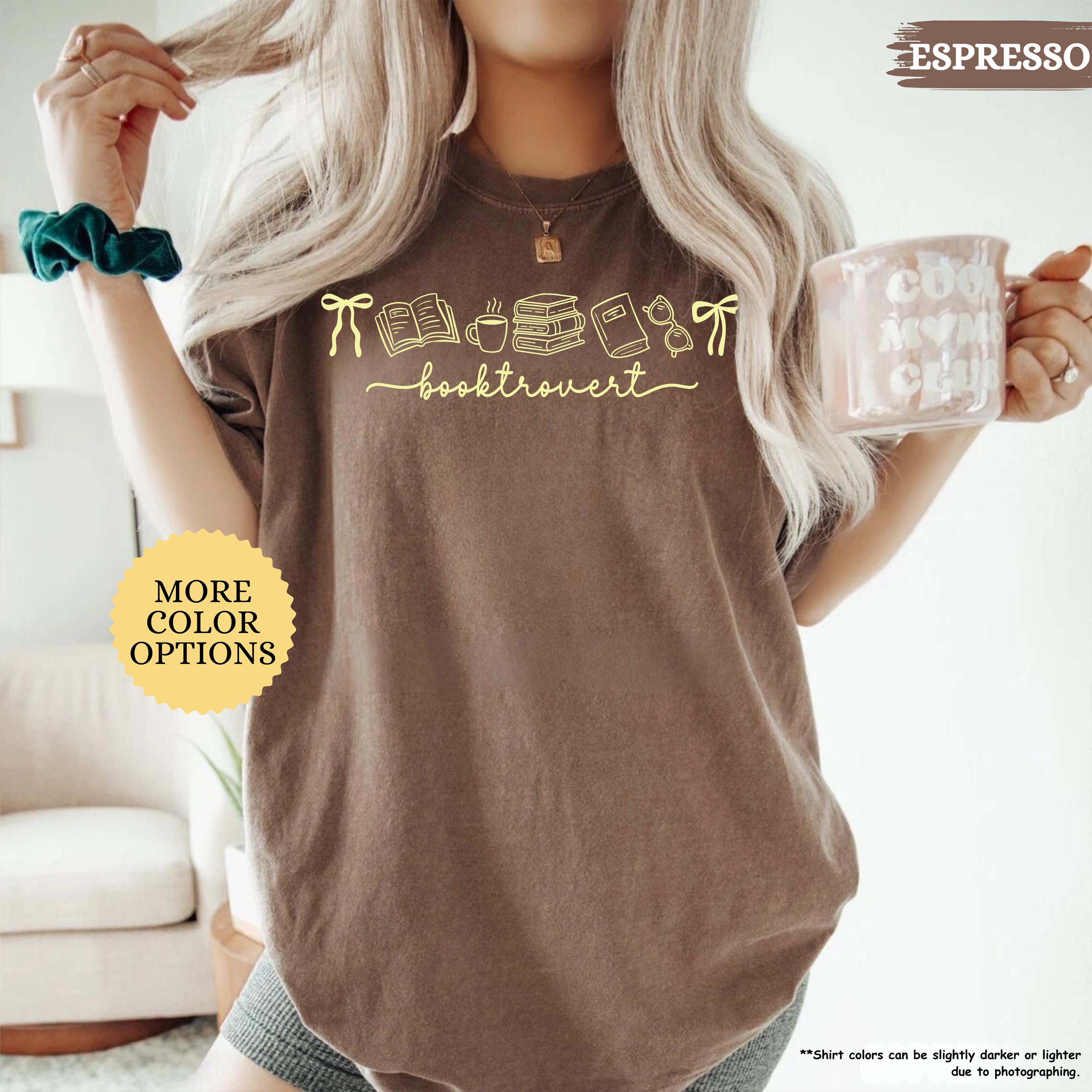 Comfort Colors® Booktrovert Coquette Shirt, Book Lover Gift, Bookish Shirt, Books And Coffee Shirt, Girly Book, Book Club Shirt, Reading Tee