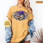 Comfort Colors® Alligator Mardi Gras Shirt, Womens Mardi Gras Shirt, Fat Tuesday Shirt, Mardi Gras Carnival, Fleur De Lis Tee, Festival Tee