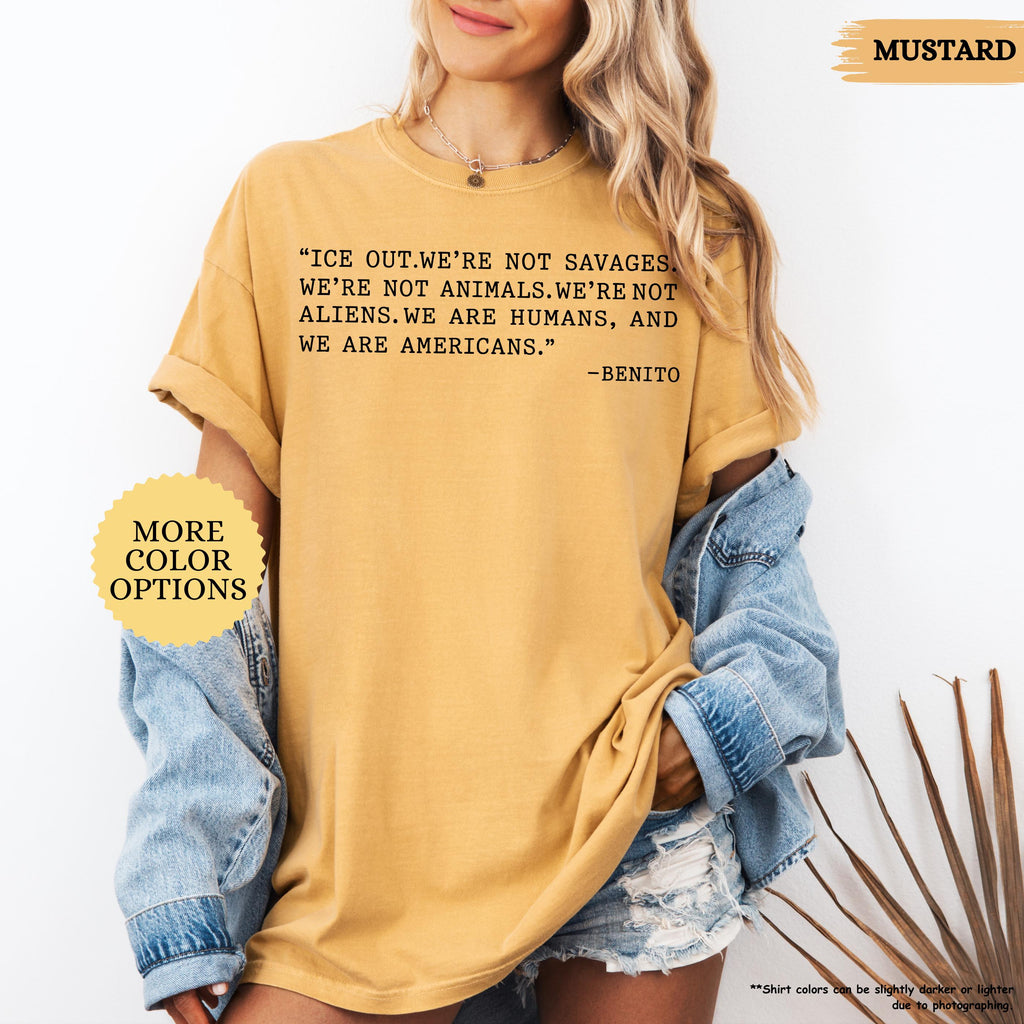 Comfort Colors® Bad Bunny Ice Out Shirt, Grammy Speech Tee, Anti ICE Shirt, We Are Humans Tshirt, Abolish ICE Shirt, Social Justice Tee