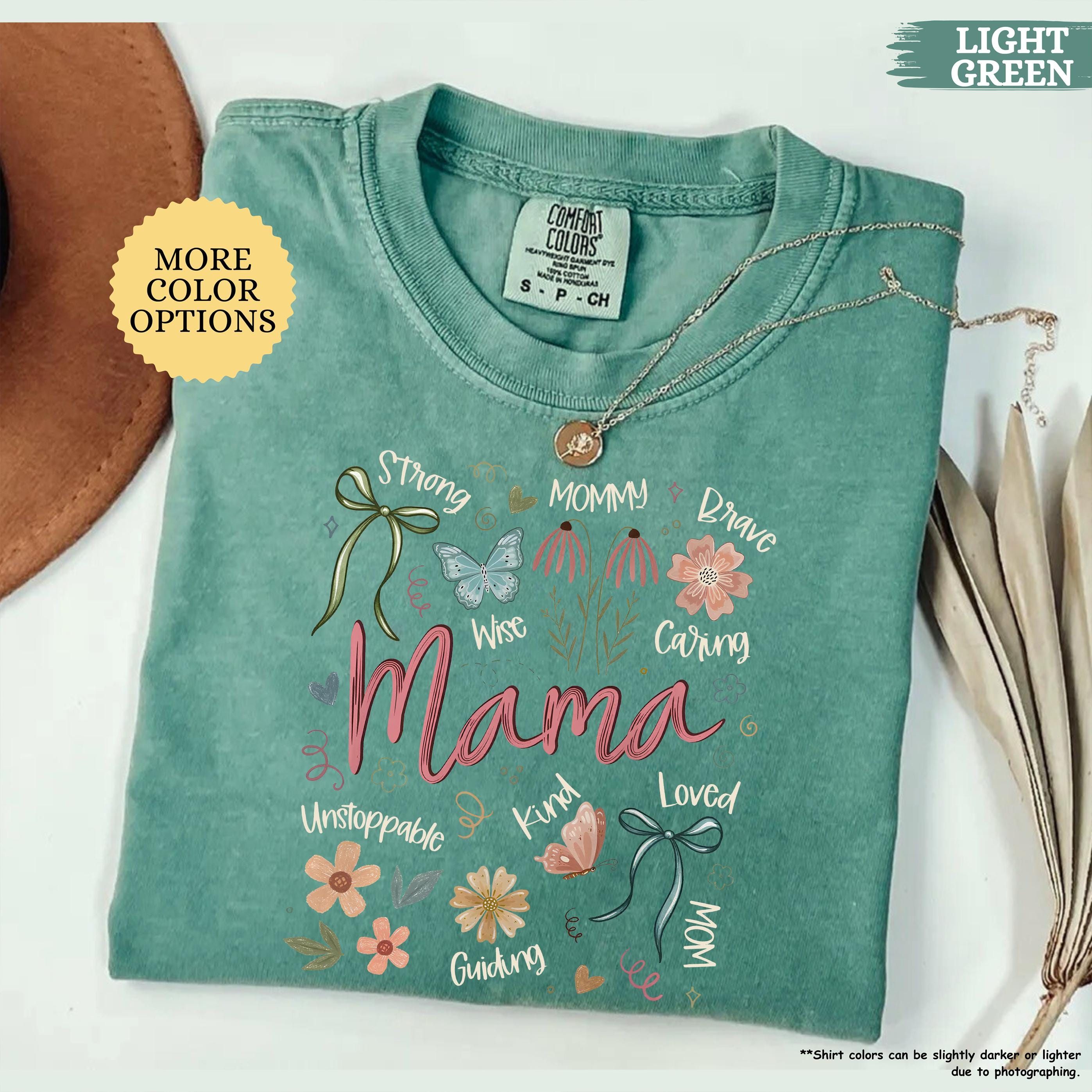 Comfort Colors® Boho Floral Mama Shirt, Coquette Mama Shirt, Flower Mom Shirt, Gift For Mom, Mothers Day Gift, New Mom Gift, Mom Tshirt