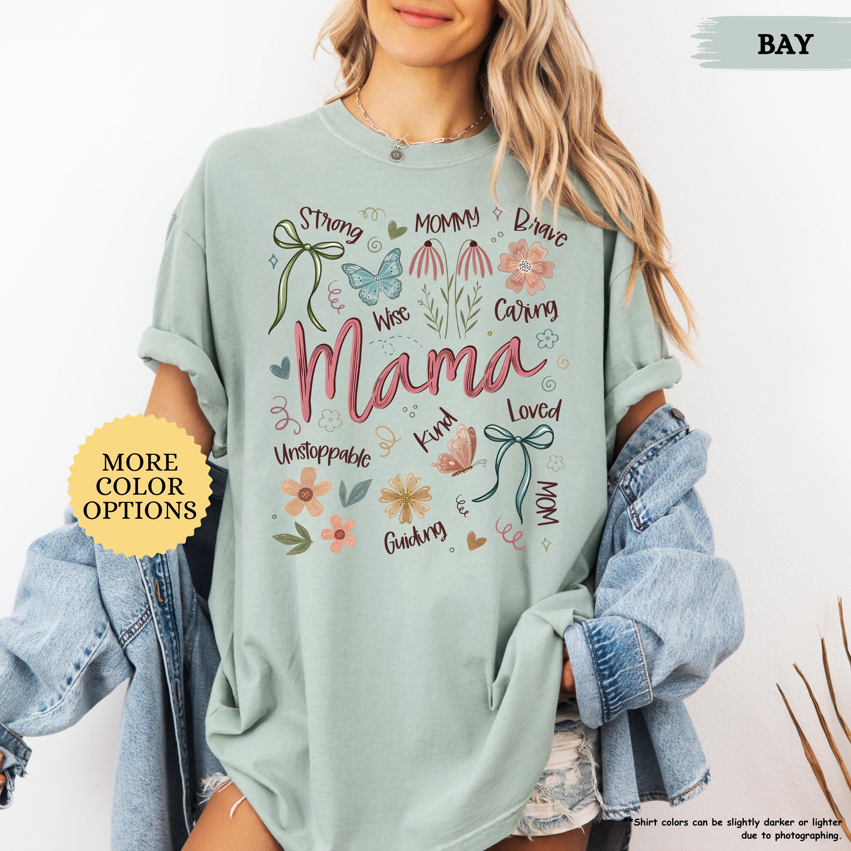 Comfort Colors® Boho Floral Mama Shirt, Coquette Mama Shirt, Flower Mom Shirt, Gift For Mom, Mothers Day Gift, New Mom Gift, Mom Tshirt