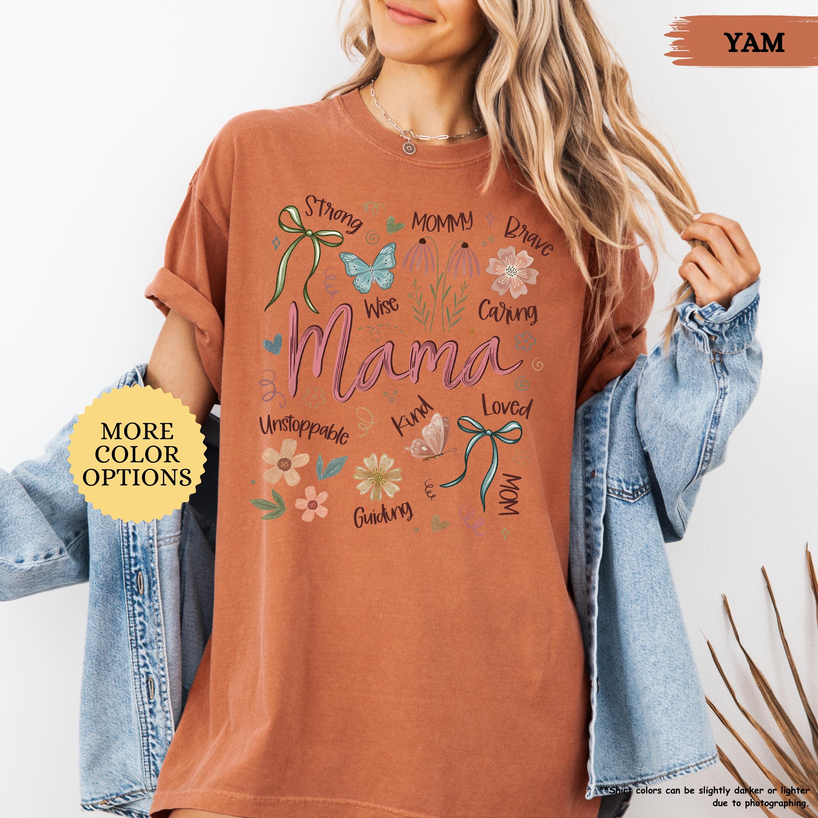 Comfort Colors® Boho Floral Mama Shirt, Coquette Mama Shirt, Flower Mom Shirt, Gift For Mom, Mothers Day Gift, New Mom Gift, Mom Tshirt