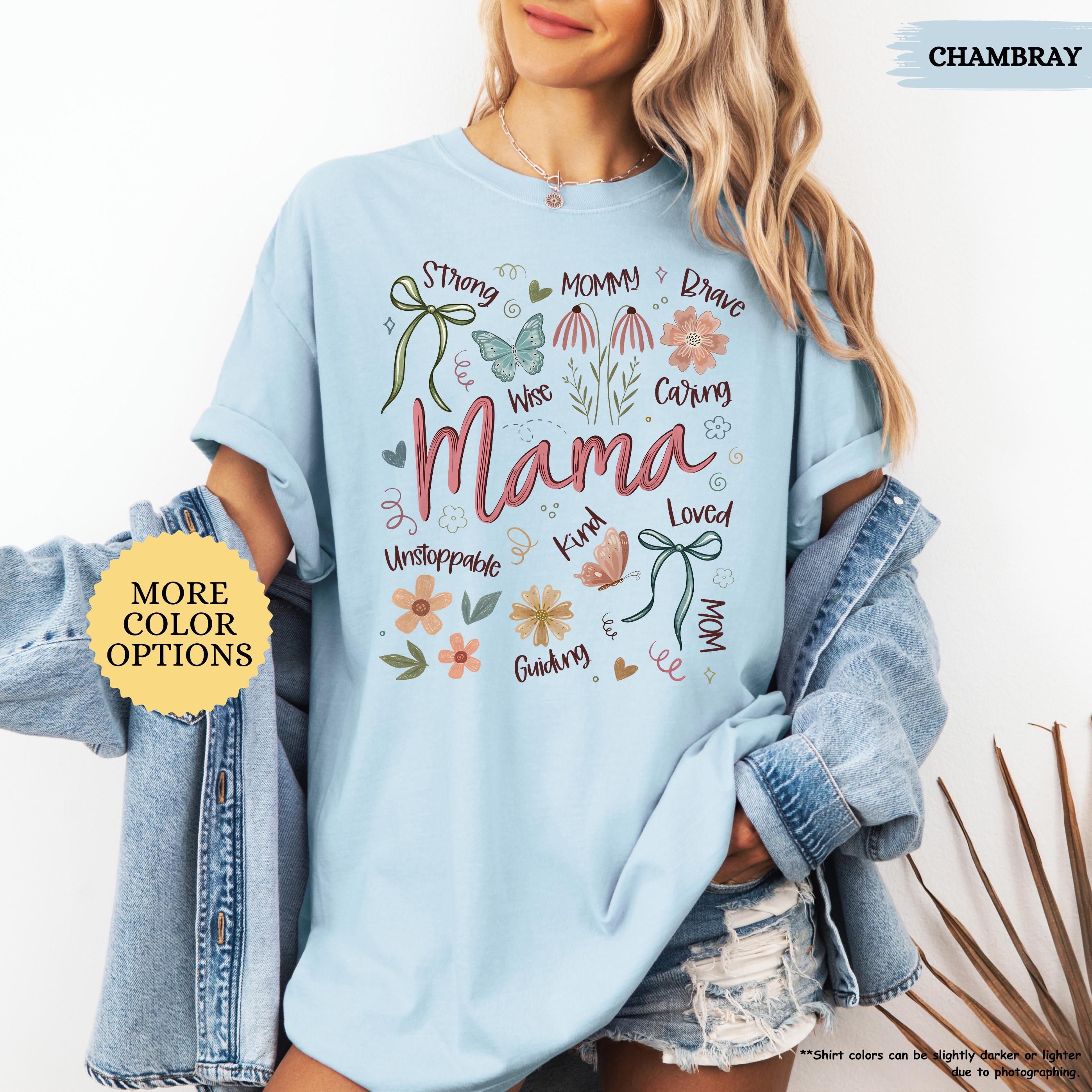 Comfort Colors® Boho Floral Mama Shirt, Coquette Mama Shirt, Flower Mom Shirt, Gift For Mom, Mothers Day Gift, New Mom Gift, Mom Tshirt