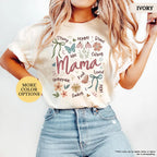 Comfort Colors® Boho Floral Mama Shirt, Coquette Mama Shirt, Flower Mom Shirt, Gift For Mom, Mothers Day Gift, New Mom Gift, Mom Tshirt