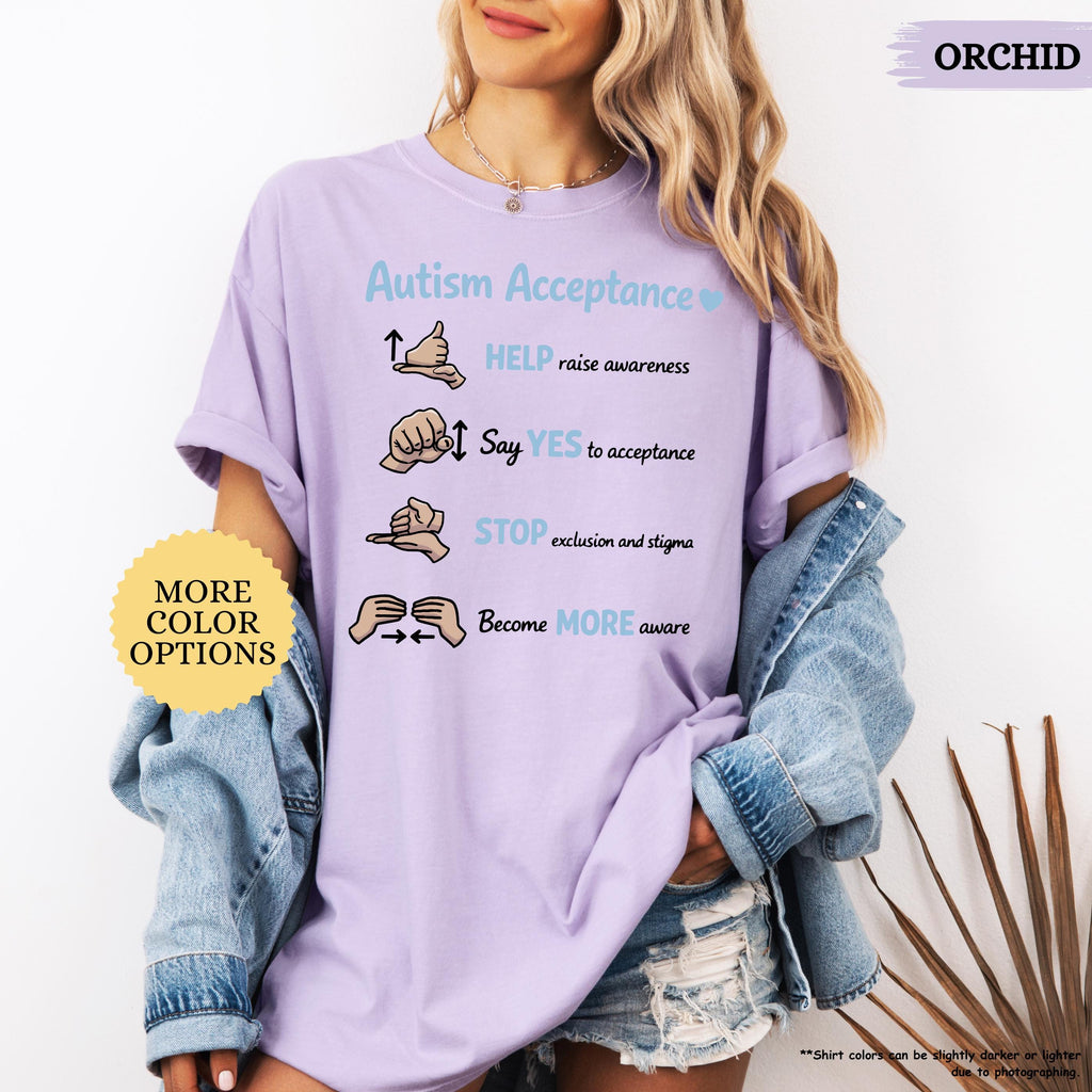 Comfort Colors® Autism Acceptance Shirt, Autism Awareness Shirt, Autism Teacher Shirt, Sped Teacher Tee, Neurodiversity Shirt, Kindness Tee